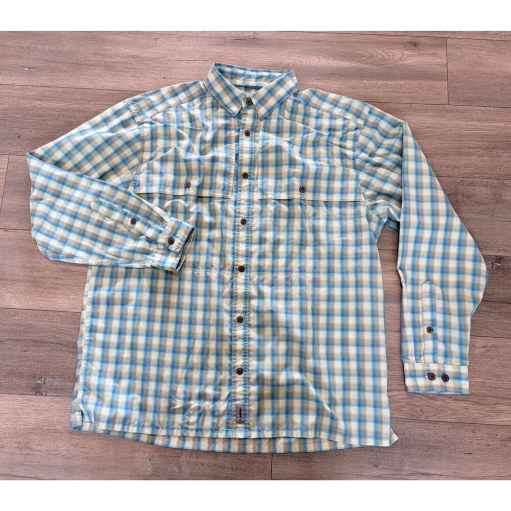 Patagonia Island Hopper Mens L Fishing Long Sleeve Button Up Casual Plaid Shirt